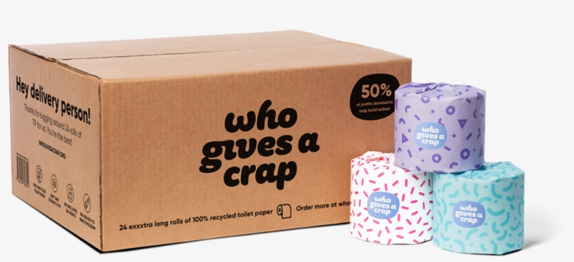 100% Recycled Toilet Paper - Bulk Who Gives A Crap 100% Recycled Toilet Paper Carton, transparent png #1961800