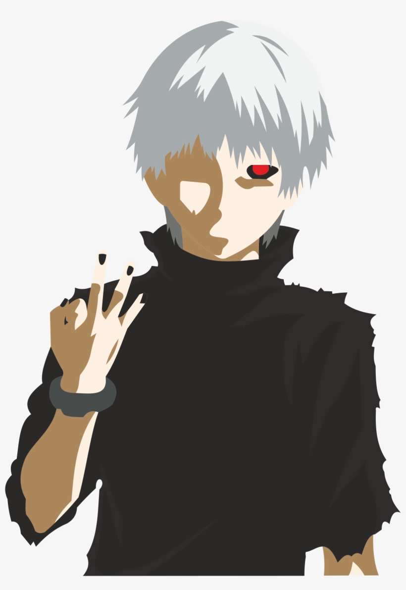 Kaneki Ken White Hair - Tokyo Ghoul Middle Fingers, transparent png #1961863