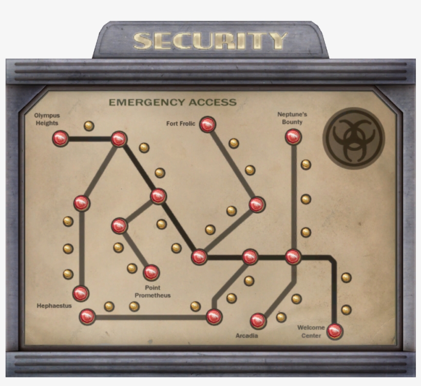 Bioshock 1 Emergency Map - Bioshock Rapture Map, transparent png #1962541