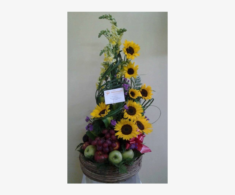 Girasoles Y Frutas - Arreglos Florales Y De Frutas Con Girasoles, transparent png #1962971