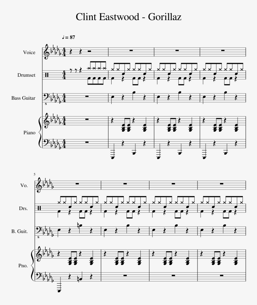 Gorillaz Sheet Music 1 Of 16 Pages - Golden Sun Venus Lighthouse Sheet, transparent png #1963174