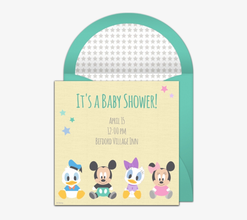 Free Disney Baby Shower Online Invitation Punchbowl - Baby Shower Invite Disney, transparent png #1963424