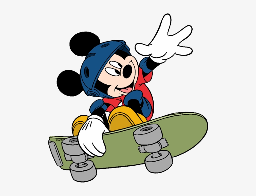 Mickey Skateboarding - Mickey Mouse Para Colorear, transparent png #1963671