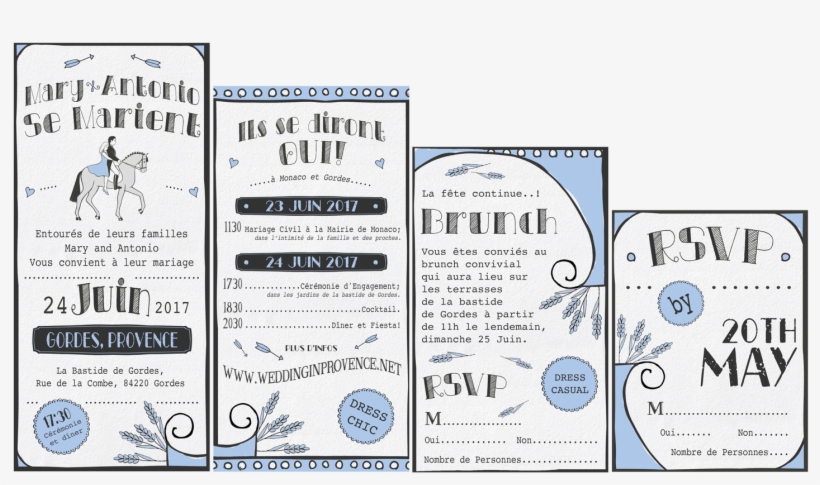 Wedding Invitation Card Set For Wedding In Provence - Wedding Invitation, transparent png #1964108