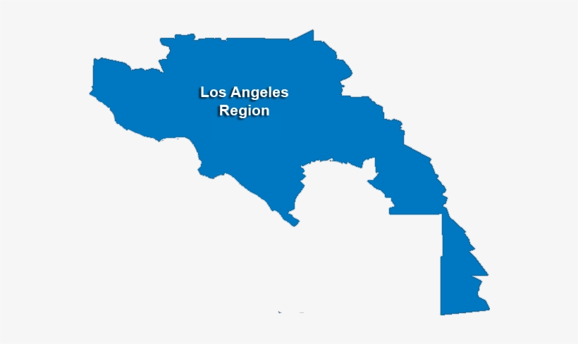 Los Angeles Service Area & Regional Map - Los Angeles Map Png, transparent png #1964166