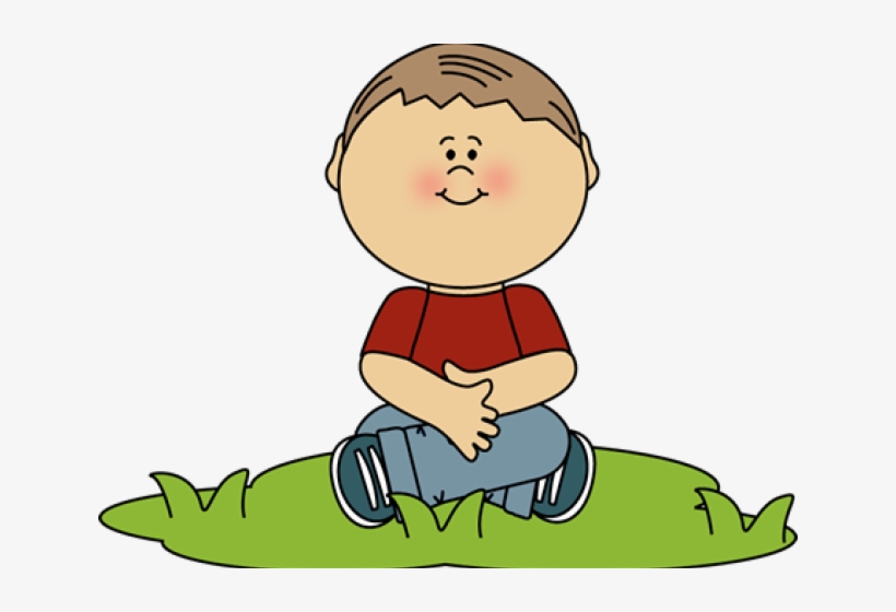 Boy Sitting In Grass Clip Art - Sit Criss Cross Clipart, transparent png #1964367