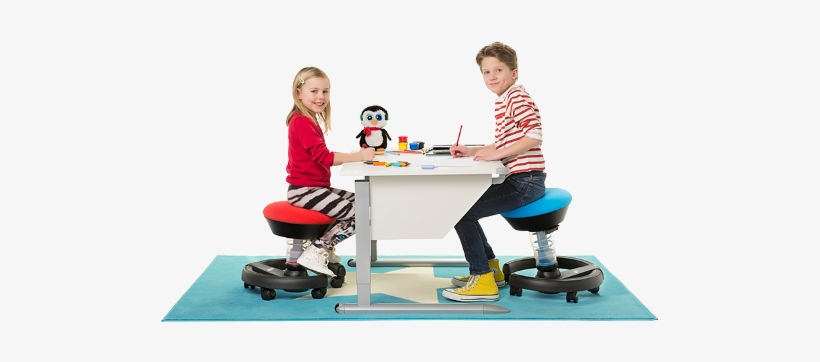 Kids On Swopper With Desk - Swopper Kinder, transparent png #1964847