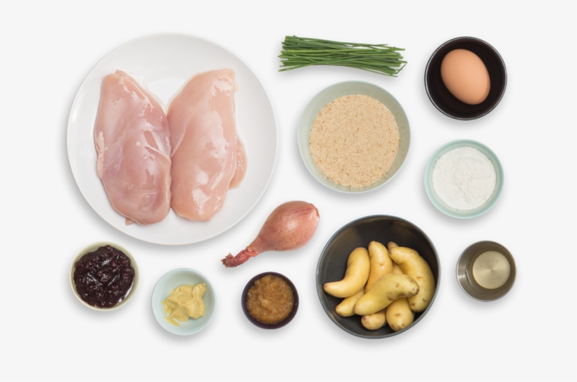 Chicken Schnitzel With Fingerling Potato Salad & Lingonberry - Kidney Beans, transparent png #1964910