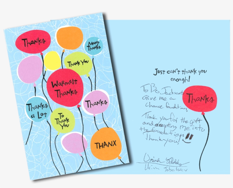 Letters Like This Is Why Bo Does What He Does - Balloons Thank You Card With Embossing, transparent png #1965650