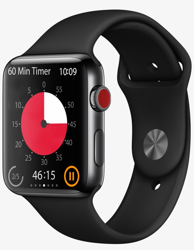 Apple Watch Series 3 42mm Space Grey Aluminium Case, transparent png #1965673