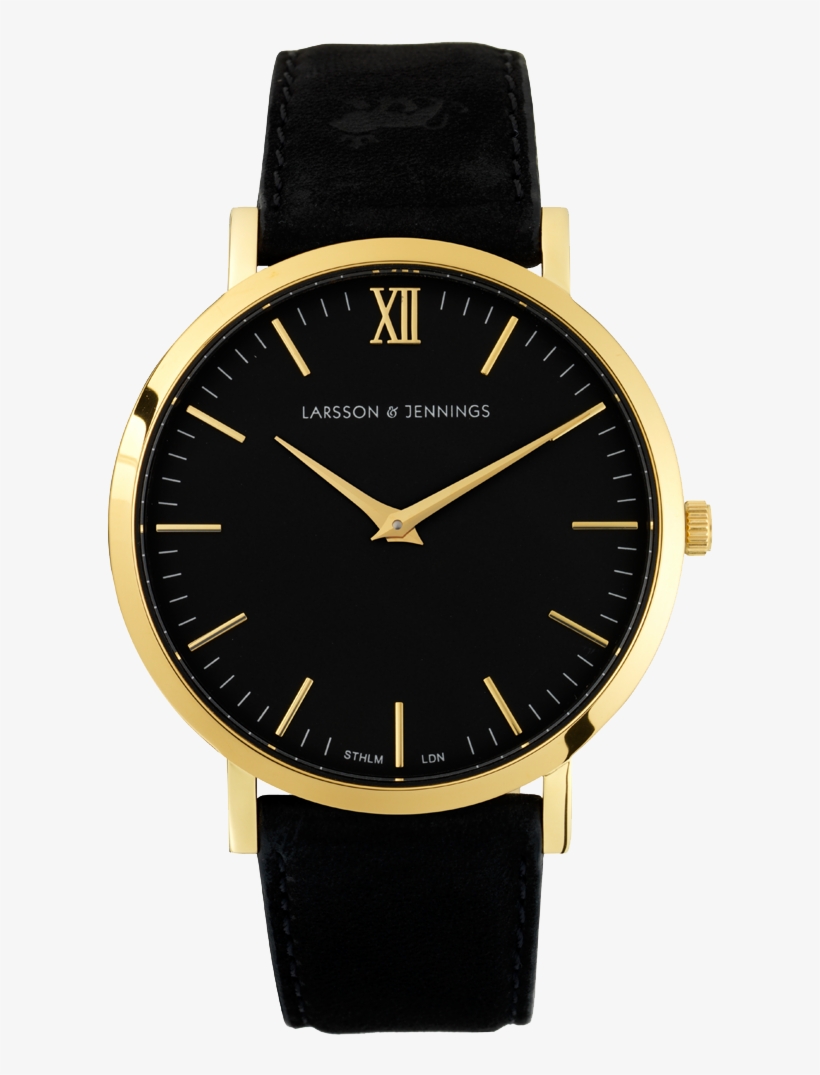 Watch Png Transparent Image - Larsson And Jennings Black Leather Strap, transparent png #1965948