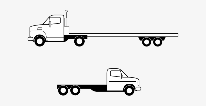 18-wheeler Fire Cliparts - Flatbed Truck Side View, transparent png #1966904