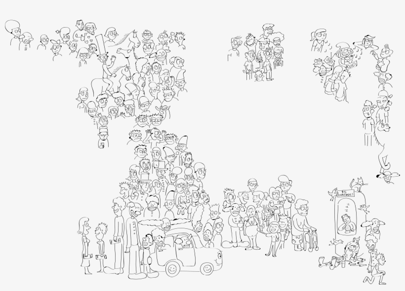 Where's Waldo Inspired Large Illustration - Drawing, transparent png #1967806