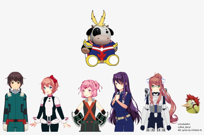 Edited Mediaboku No Hero Club - Ddlc Mc Sprite, transparent png #1968194