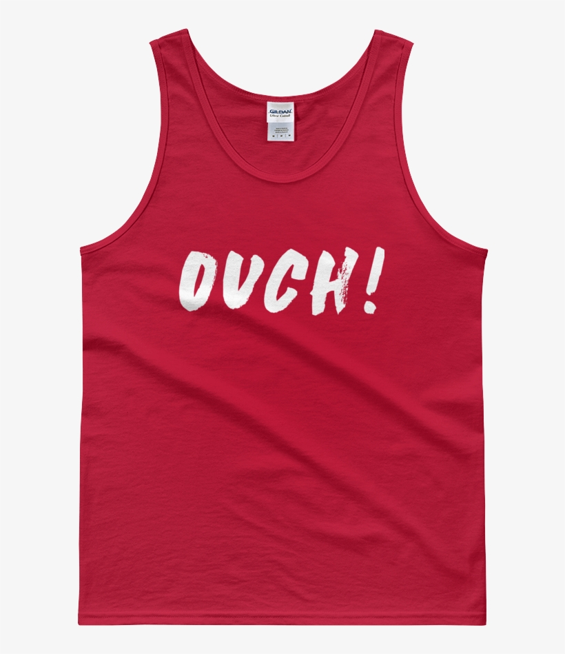 Chadouch Mockup Flat Front Red Original - Chad Ouch Tank Top, transparent png #1969735