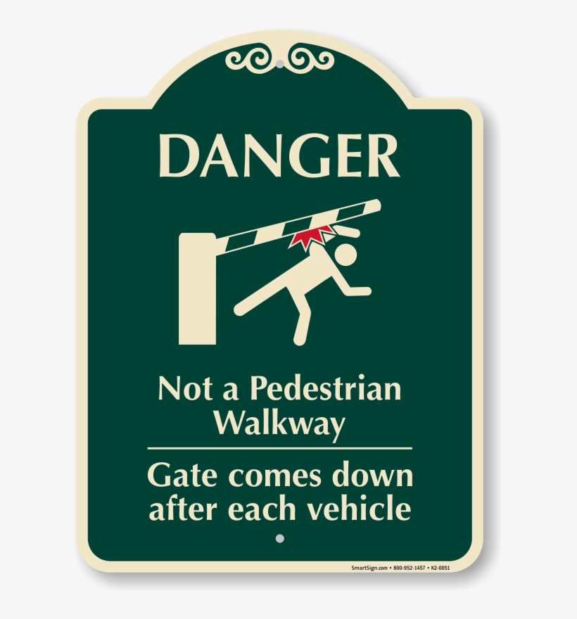 Danger Not A Pedestrian Walkway Sign - Beware Of Alligators Sign, transparent png #1970639