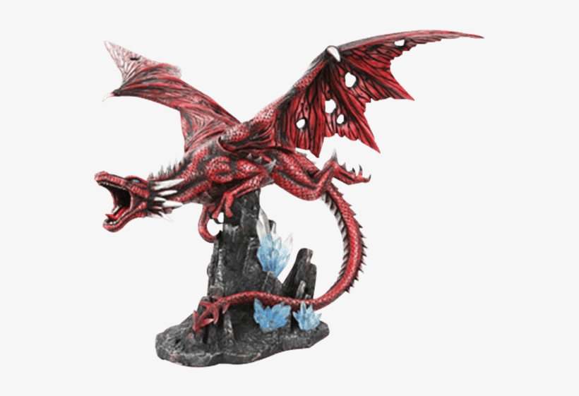 Enraged Red Dragon Statue - Flying Dragon Figure, transparent png #1970968