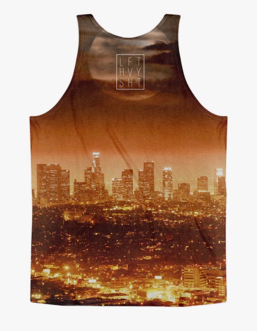 Los Angeles Skyline Men's Tank Top - Los Angeles Light Moon, transparent png #1970987