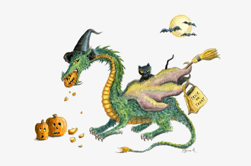 "dragon Art""halloween Dragon" "trick Or Treat" This - Dragon The Cat Halloween, transparent png #1971289
