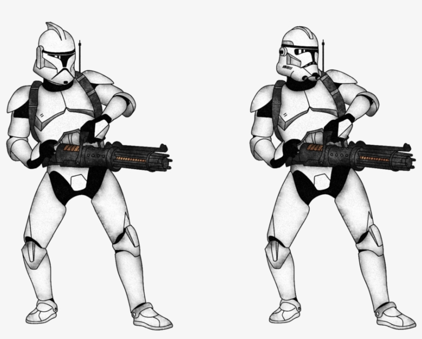 Trench Drawing Clone Trooper Png Free - Clone Trooper Rotary Blaster, transparent png #1971950