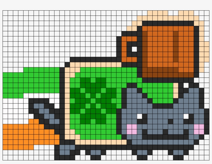 Saint Patricks Day Nyan Cat Perler Bead Pattern / Bead - St Patricks Day Perler, transparent png #1971974