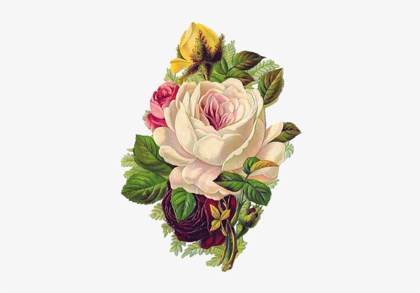 Vintage Rose Arrangement Vintage Rose Png - Винтажные Картинки Для Декупажа Цветы, transparent png #1973276