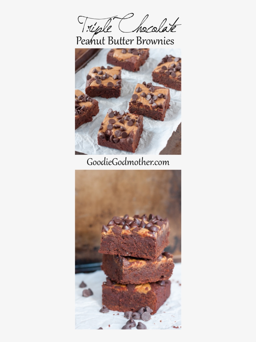 Triple Chocolate Peanut Butter Brownies - Chocolate Chocolate Chocolate, transparent png #1973328