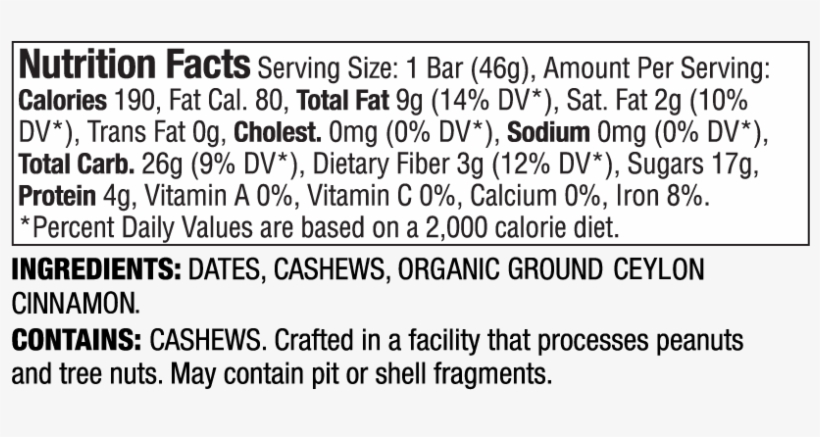 10 Pack Cinnamon Roll - Nutrition Facts, transparent png #1973434