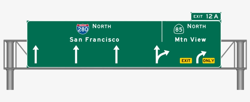 This Type Of Signage Is The Excessive Height Of The - Arrow Per Lane Sign, transparent png #1974045