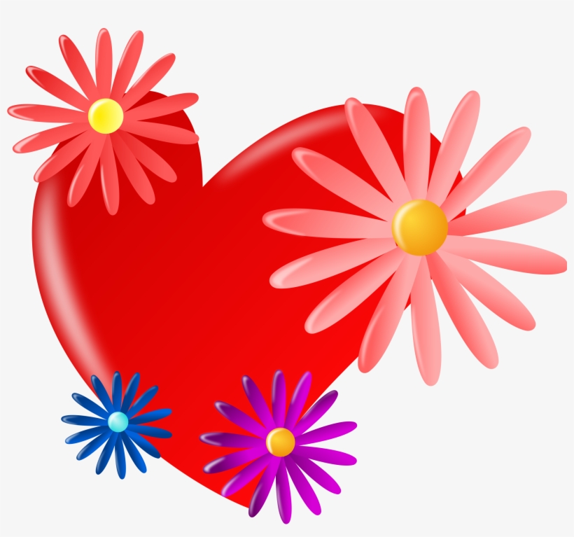 Heart With Daisies, transparent png #1974566