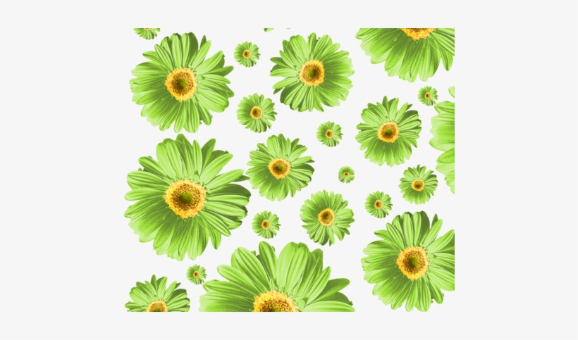 Green Daisies Fabric By Ophelia On Spoonflower - Gerbera Daisy Green Png, transparent png #1974644