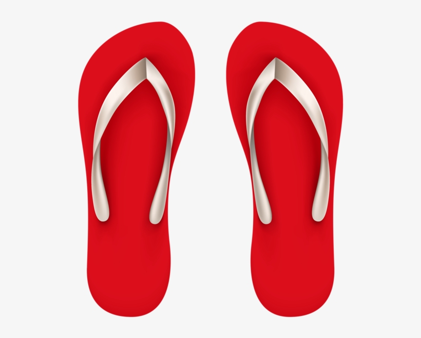 Red Beach, Beach Flip Flops, Vector Clipart, Flipping, - Beach Red Sandals Png, transparent png #1975056