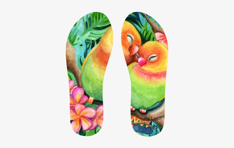 "sun Lovers" Flip Flops By Heather Ritts - Cartoon, transparent png #1975117