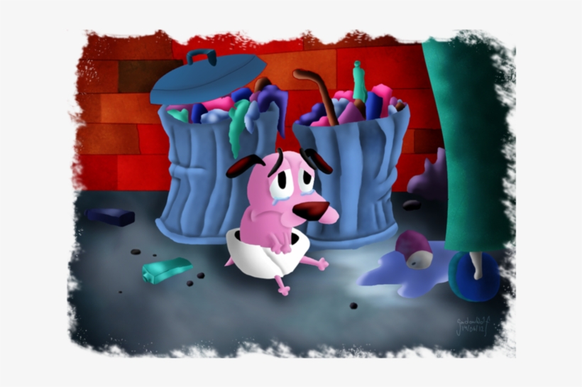 4/06/ 12 Eustace Bagge Muriel Bagge Dog Red Pink Art - Courage The Cowardly Dog Teddies, transparent png #1975606
