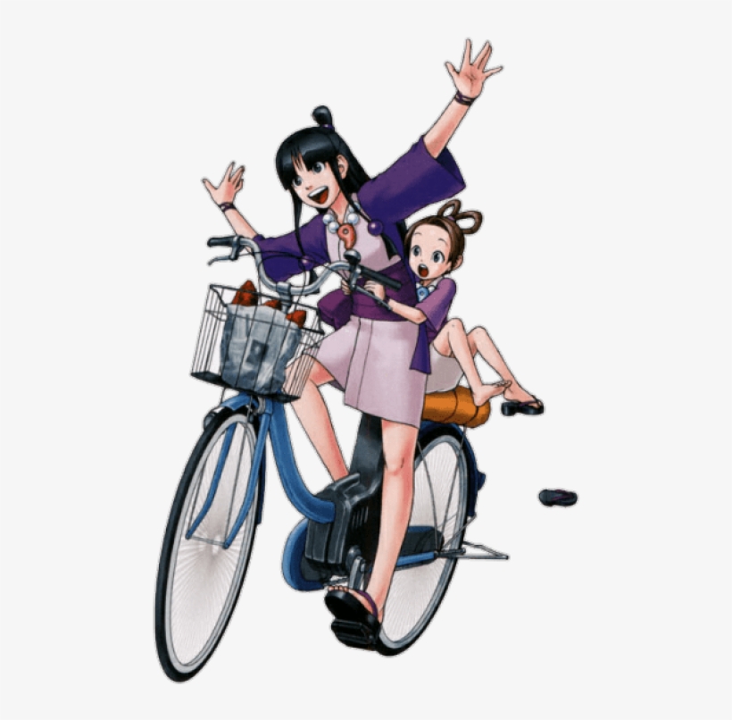 Maya Riding A Bike With Pearl - Phoenix Wright Bike, transparent png #1976090