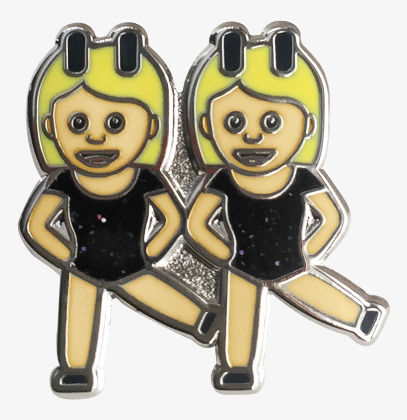 Dancing Girls Emoji Pin - Dance, transparent png #1976162