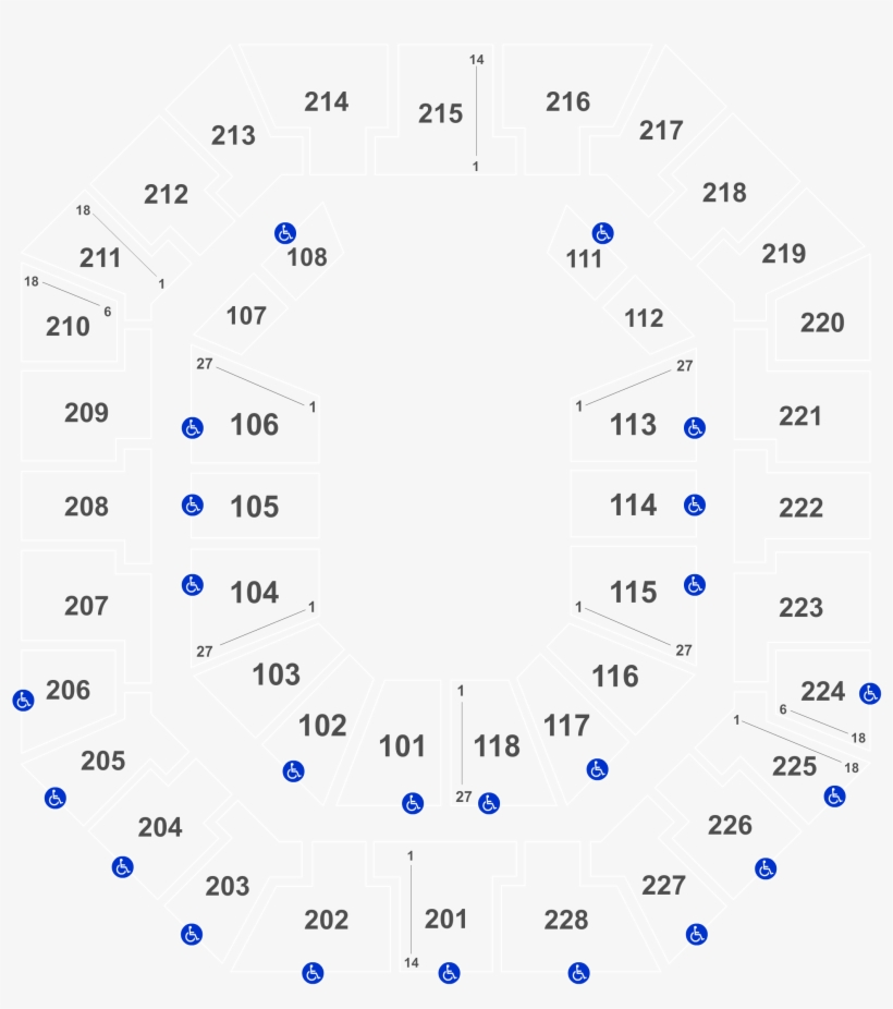 Legend - Colonial Life Arena Seating With Seat Numbers, transparent png #1977851