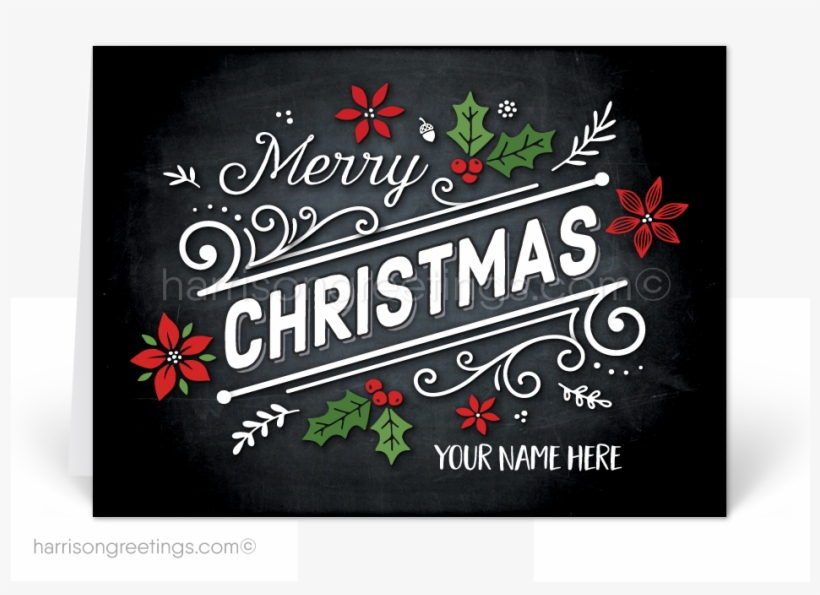 Chalkboard Merry Christmas Holiday Cards - Christmas Day, transparent png #1980526