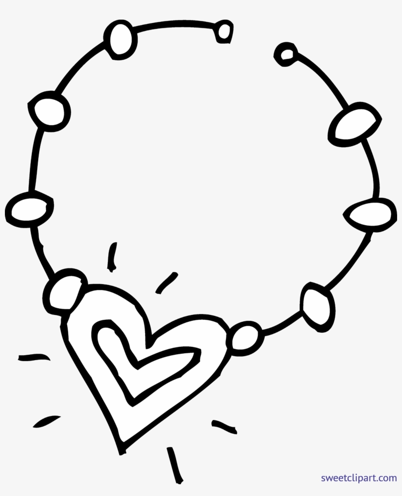 Necklace Coloring Page Clip Art - Necklace Black And White, transparent png #1980777