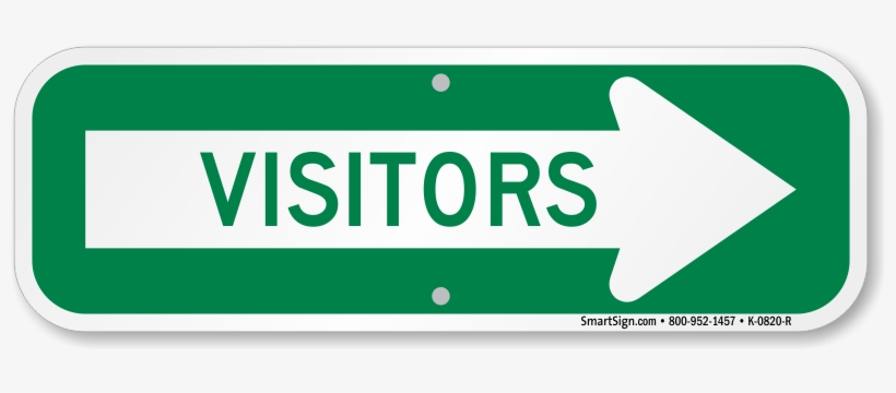 Visitors With Right Arrow Sign Visitors With Right - Right Arrow Black - Your Text Here Sign, 18" X 6", transparent png #1981012