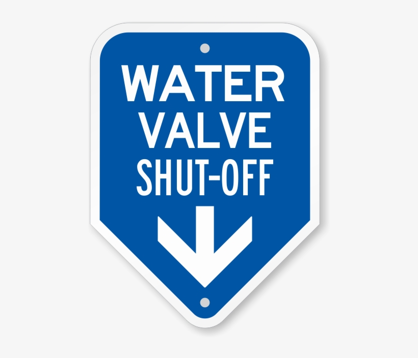 Water Valve Shut-off With Down Arrow Sign - Water - Free Transparent ...