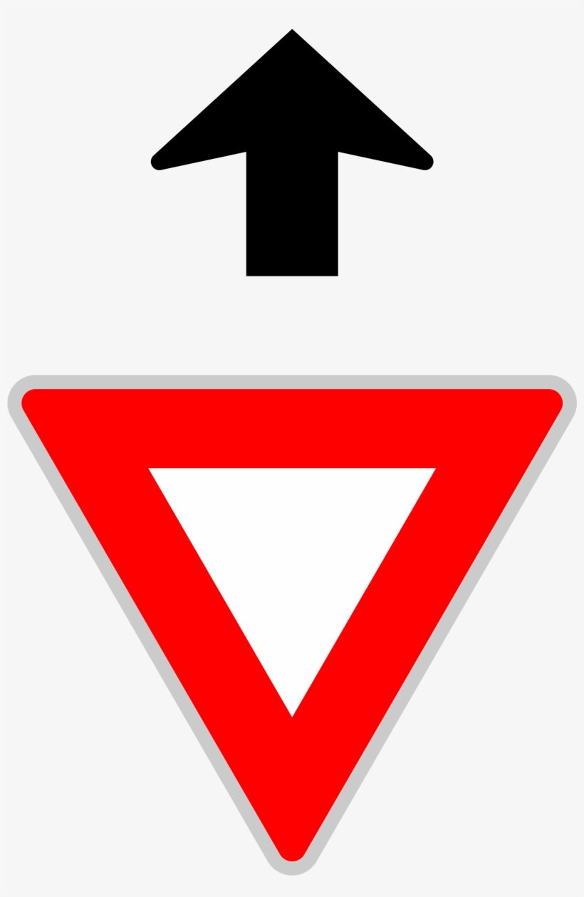 Open - Yield Ahead Sign, transparent png #1981209