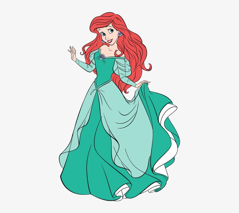 Clip Art Disney Galore In Green Dress - Disney Ariel Green Dress, transparent png #1981408