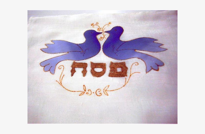 Matzo Cover Doves - Matzah Cover With Purple Peace Doves Design, transparent png #1981759