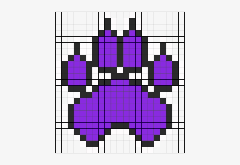 Furry Paw Perler Bead Pattern / Bead Sprite - Wolf Paw Bead Pattern, transparent png #1982130
