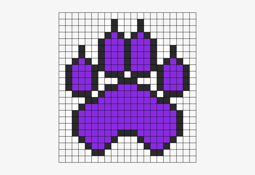 Furry Paw Perler Bead Pattern / Bead Sprite - Wolf Paw Bead Pattern, transparent png #1982130