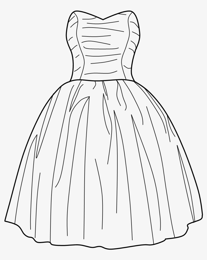 Collection Of Free Dresses Line Download On - Line Art Dress, transparent png #1982394