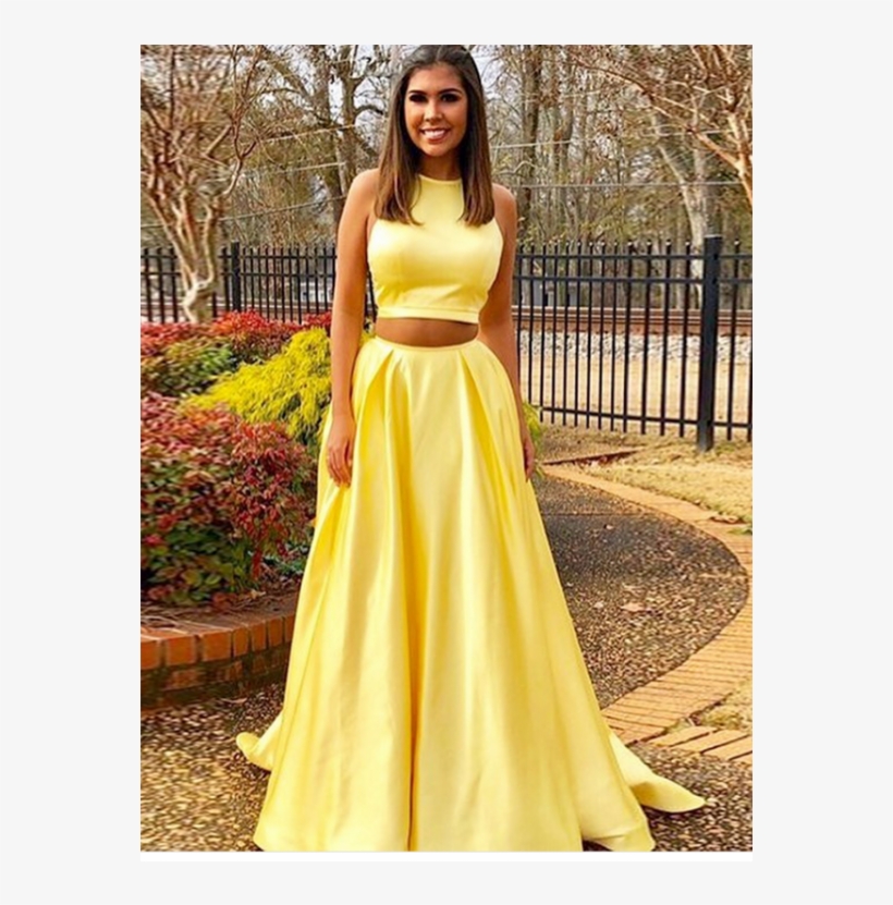 Cheap Prom Dresses, Prom Dresses Yellow, 2018 Prom - Two Piece Prom Dresses 2019, transparent png #1982759