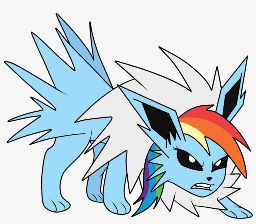 Novaspark, Jolteon, Pokémon, Rainbow Dash, Safe, Solo - Cartoon, transparent png #1983908