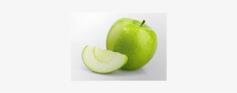 Green Apple With Cut And Slice On White Background - Granny Smith, transparent png #1985009